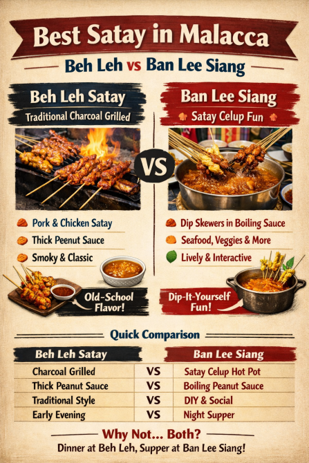Comparison of two satay restaurants